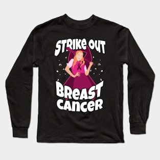 Strike out breast cancer awareness baseball fighters Long Sleeve T-Shirt